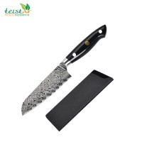 5 inch Santoku knife High carbon steel knife Professional Japanese Santoku Knife With Damascus Fishbone Pattern Laser