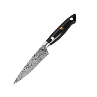 5inch 5Cr15MoV Carbon Steel utility knife  Small Knives with Damascus Pattern Laser