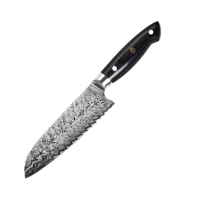 7inch Stainless Steel Santoku kitchen Knives with Laser Pattern  of High Carbon Stainless Steel