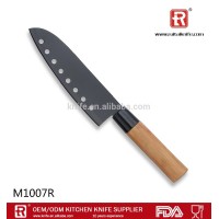 non-stick stainless steel santoku Japanese knife with wooden handle knife factory manufacturer